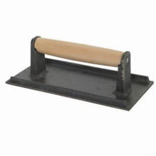 Rectangular Cast Iron Burger Press With Wooden Handle